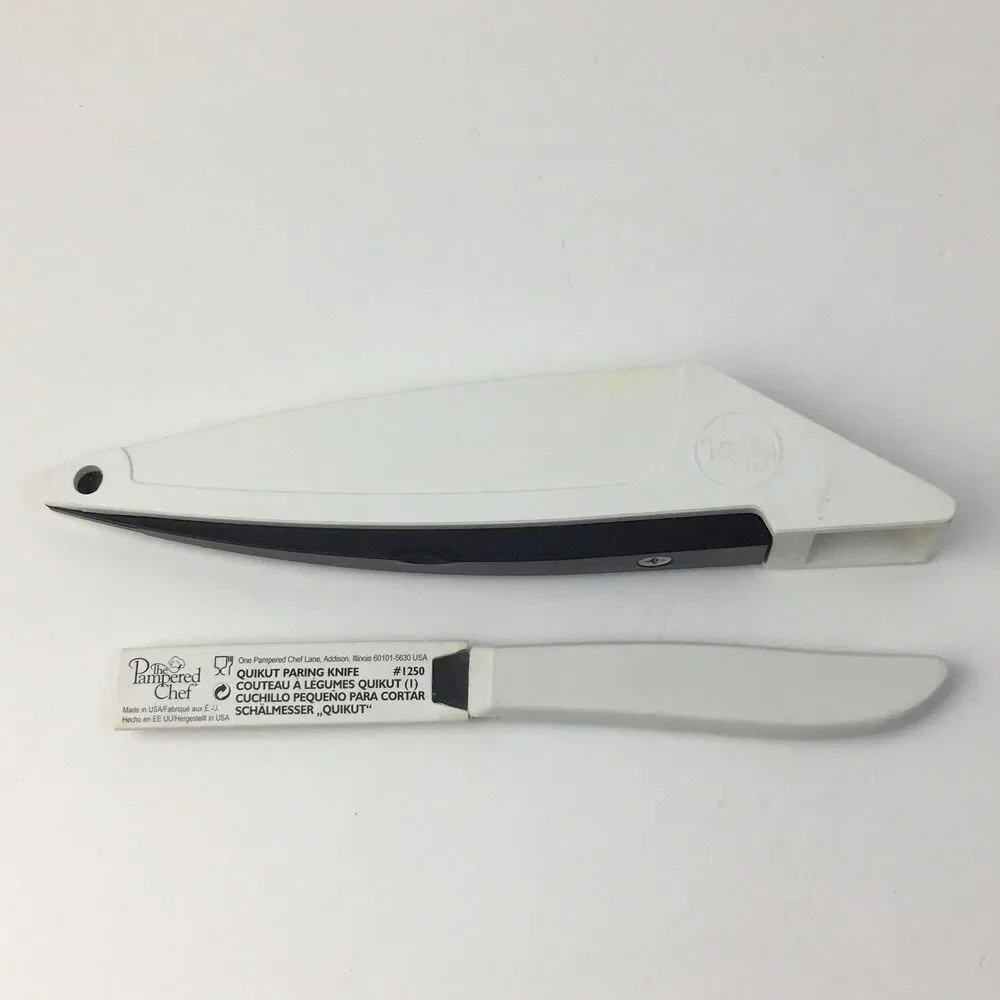 Pampered Chef Paring Knife 1250 & Sharpener Case Holder 7.5